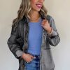 Women's Medium Grey Mineral Wash Patched Pocket Denim Jacket - Image 3