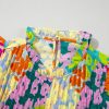 Women's Multicolour Abstract Print Pleated Flutter Sleeve Blouse - Image 6