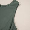 Women's Vineyard Green Buttoned Drawstring Waist Sleeveless Wide Leg Jumpsuit - Image 17