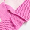 Women's Pink Checkerboard Half Button Collared Drop Shoulder Sweater - Image 12