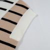 Women's Black Stripe Colorblock Quarter Zip Collar Sweater Vest - Stylish and Modern - Image 14