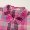 Women's Plus Size Rose Stripe Checkered Print Button Up Shirt - Image 14