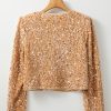 Women's Golden Fleece Sequined Open Front Cropped Jacket - Image 8