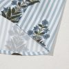Women's Beau Blue Striped Floral Printed Long Sleeve Tied V Neck Blouse - Image 11