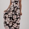 Women's Black Floral Cutout Square Neck Knot Back Sleeveless Maxi Dress - Image 10