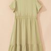 Laurel Green Plus Size Maxi Dress with Notched V Neck and Puff Sleeves - Image 8