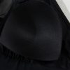 Plus Size Black Halter Mesh Insert One Piece Swimsuit with Knotted Back - Image 18