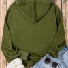 Women's Moss Green Solid Oversized Hoodie with Kangaroo Pocket - Image 7