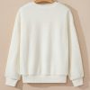 Women's Beige Sherpa HOWDY Patched Pullover Sweatshirt for Cozy Fall Style - Image 7