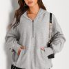 Women's Light Grey Oversized Hoodie with Kangaroo Pocket - Image 5