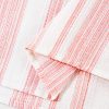 Chic Pink Stripe Plus Size Blouse with Puff Sleeves and Tassel Tie Detail - Image 12