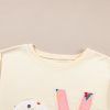 Fashionable Apricot Oversized Sweatshirt with LOVE Patch Graphic - Image 8