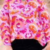 Women's Plus Size Pink Floral Print V-Neck Blouse - Image 5