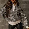 Women's Plus Size Two Tone Contrast Collared Pullover Sweatshirt - Image 7