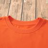 Women's Russet Orange Solid Fleece Lined Drop Shoulder Terry Sweatshirt - Image 11