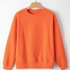 Women's Russet Orange Solid Fleece Lined Drop Shoulder Terry Sweatshirt - Image 8