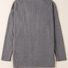 Women's Medium Grey Textured Cardigan with Pocket - Image 5