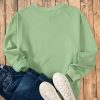 Women's Smoke Green Solid Drop Shoulder Fleece Lined Sweatshirt - Image 8