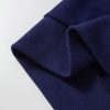 Women's Navy Blue Solid Fleece Lined Drop Shoulder High Low Sweatshirt - Image 16