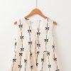 Women's White Bow Printed Ruffled Vest with Tie Closure - Elegant Summer Top - Image 3