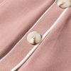 Women's Pink Stripe Contrast Trim V Neck Buttoned Front Pocketed Knit Cardigan - Image 10