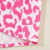 Women's Bright Pink Leopard Printed Long Sleeve Buttoned Front Mini Dress - Image 7