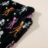 Women's Halloween Skeleton Pattern Black Short Sleeve Pajama Set - Image 11