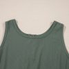 Women's Vineyard Green Buttoned Drawstring Waist Sleeveless Wide Leg Jumpsuit - Image 18