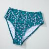 Women's Blue Floral Print Smocked Bikini Set - Stylish and Comfortable Swimwear - Image 12