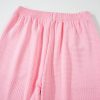 Chic Pink Textured Pearled Ruffled Sleeve Wide Leg Pants Set for Women - Image 10