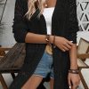 Women's Black Crochet Open Front Cardigan - Image 2