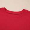 Plus Size Women's Racing Red Solid Crew Neck Drop Shoulder Sweatshirt - Image 6