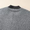 Women's Medium Grey Fuzzy Pocketed Sleeve Zip Up Jacket - Image 15