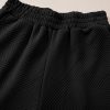 Women's 2-Piece Set: Black Solid Textured Collared V Neck Top and Wide Leg Pants - Image 8