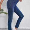 Women's Ashleigh Blue Stretchy Knit Casual Jeans with Multiple Pockets - Image 3