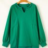 Plus Size Women's Bright Green Exposed Seam Drop Shoulder Sweatshirt - Image 5