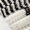 Women's White Stripe Hollow-out Openwork Knit Puff Sleeve Sweater - Image 11