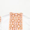 Women's Orange Geometric Print Ruffle Tiered Mini Dress with V Neck - Image 12