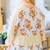 Women's White Plus Size Floral Print V-Neck Puff Sleeve Blouse - Image 2