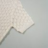 Elegant Women's Beige Hollow Out Crochet O Neck Short Sleeve Sweater Tee - Image 17