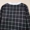 Women's Black Plaid Colorblock Edge Open Cardigan with Pockets - Image 14