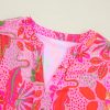 Women's Rose Jungle Floral Print Notch V Neck Blouse - Image 11