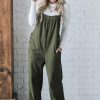 Women's Jungle Green Loose Fit Corduroy Overall with Pockets - Image 4