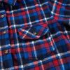 Women's Navy Blue Plaid Flap Pocket Button Up Shacket - Image 6