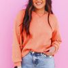 Women's Blossom Pearled Sleeves Drop Shoulder Round Neck Pullover Sweatshirt - Image 5