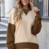 Women's Apricot Color Block Thumbhole Sleeve Drop Shoulder Sweatshirt - Image 7