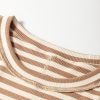 Women's Khaki Stripe Sleeveless Top with Exposed Seam Detailing - Image 9