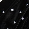 Women's Black Pearl Beaded Half Sleeve Velvet Top for Elegant Occasions - Image 14