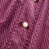 Plus Size Velvet Meadow Mauve Tiered Buttons Dress with V Neck - Image 10