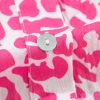 Women's Bright Pink Leopard Printed Long Sleeve Buttoned Front Mini Dress - Image 8
